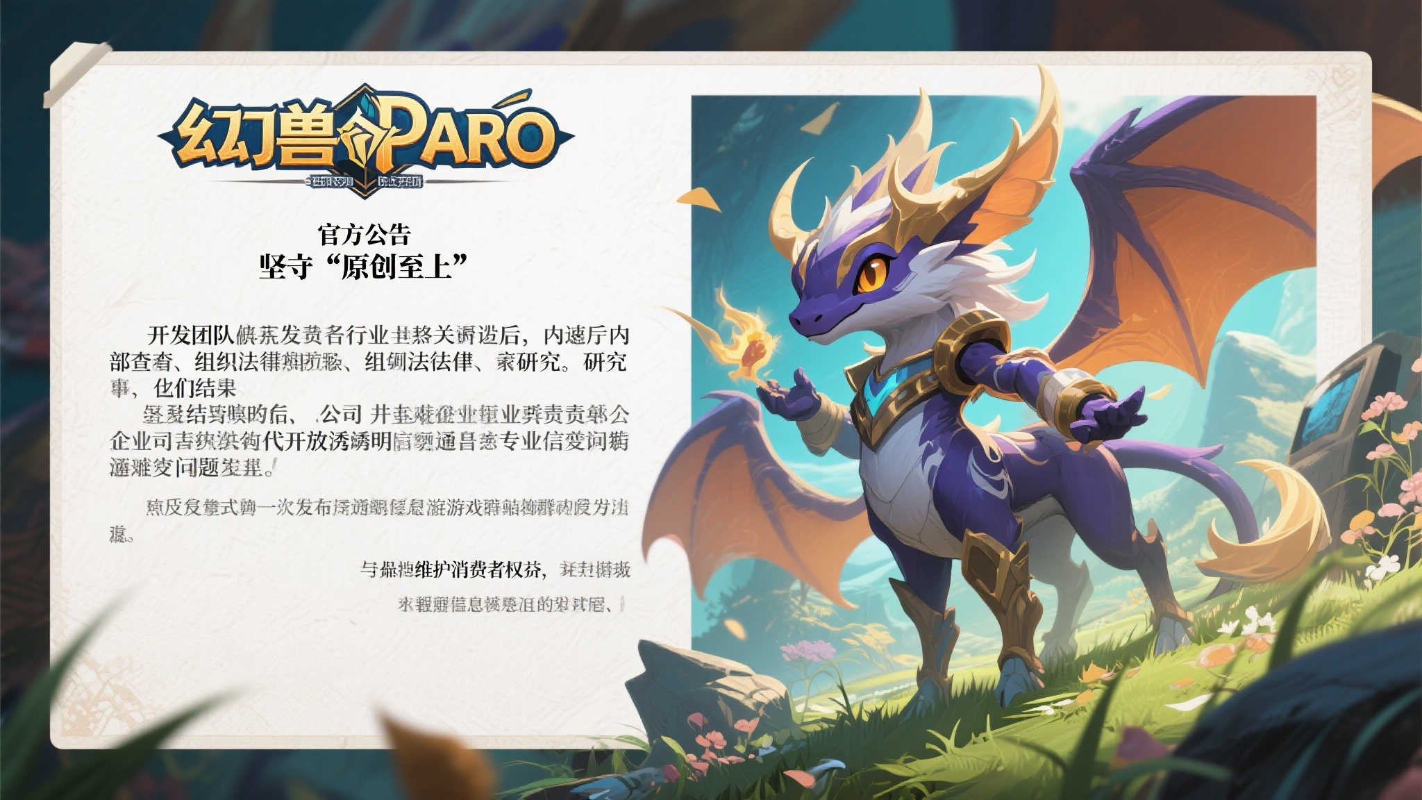 《幻兽帕鲁》发布调整公告 积极应诉专利争议 《幻兽帕鲁》发布调整公告 积极应诉专利争议